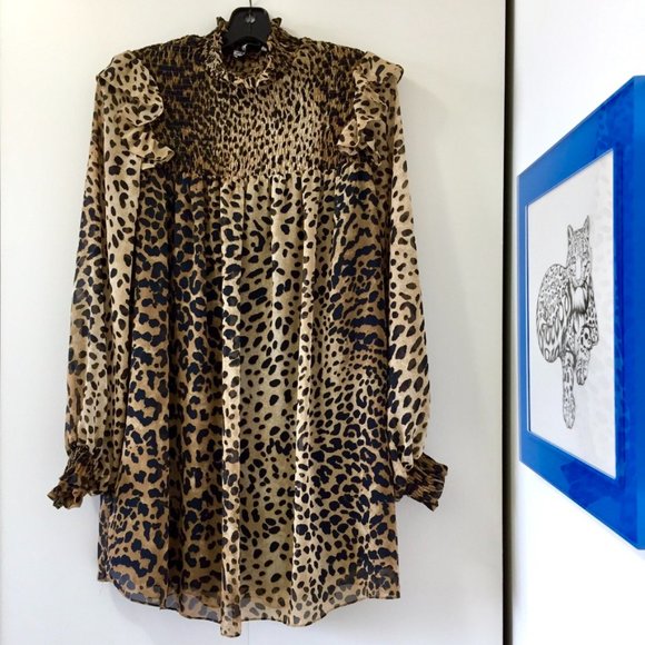 Zara - Leopard print Baby Doll Dress - XS/S - Picture 4 of 9